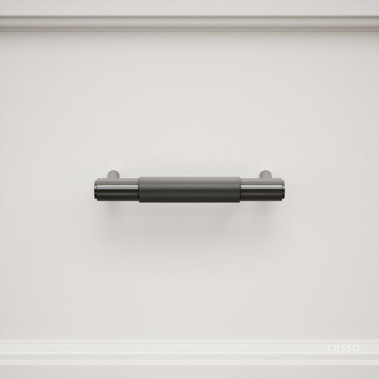 Luxe Knurled Matte Black Pull Bar 150mm
