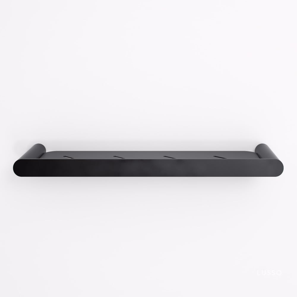Luxe Matte Black Bathroom Shower Storage Shelf