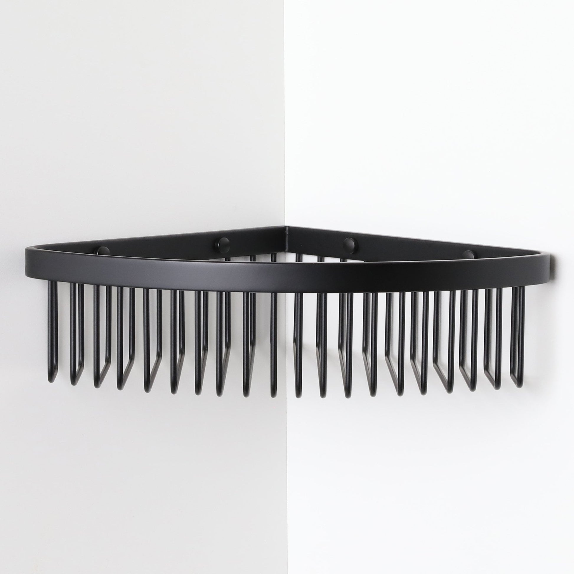 Luxe Matte Black Corner Shower Storage Basket
