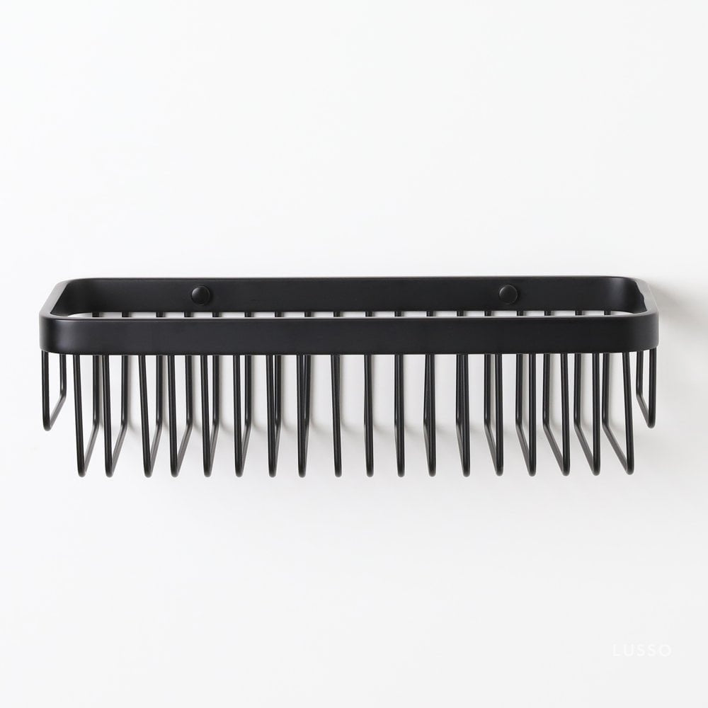 Luxe Matte Black Large Shower Storage Basket