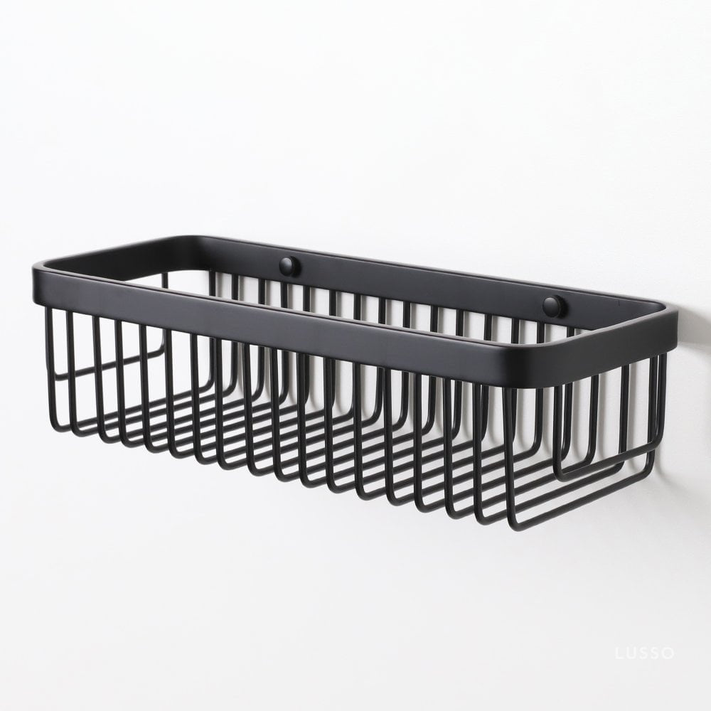 Luxe Matte Black Large Shower Storage Basket