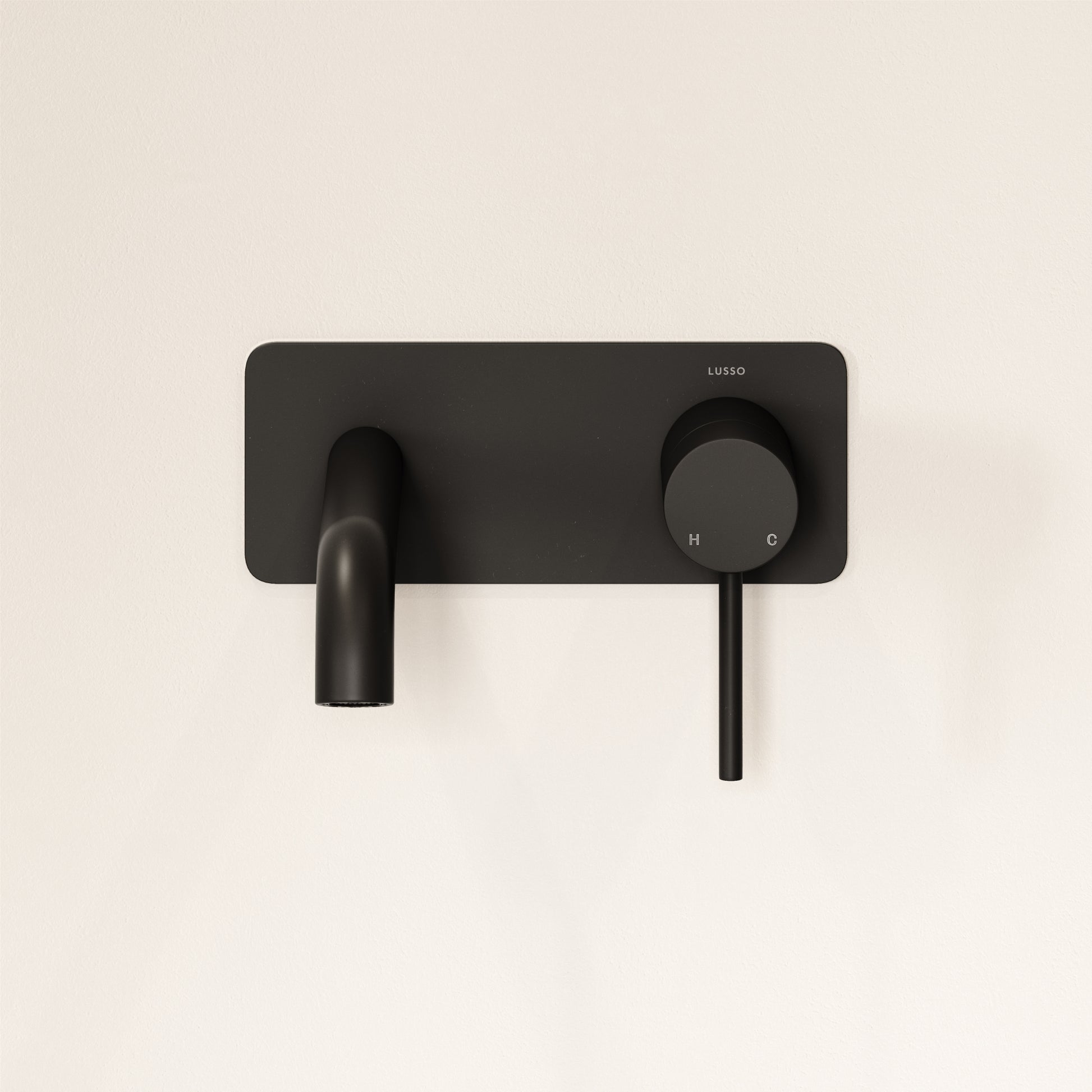 Luxe Matte Black Wall Mounted Basin Mixer Tap V2