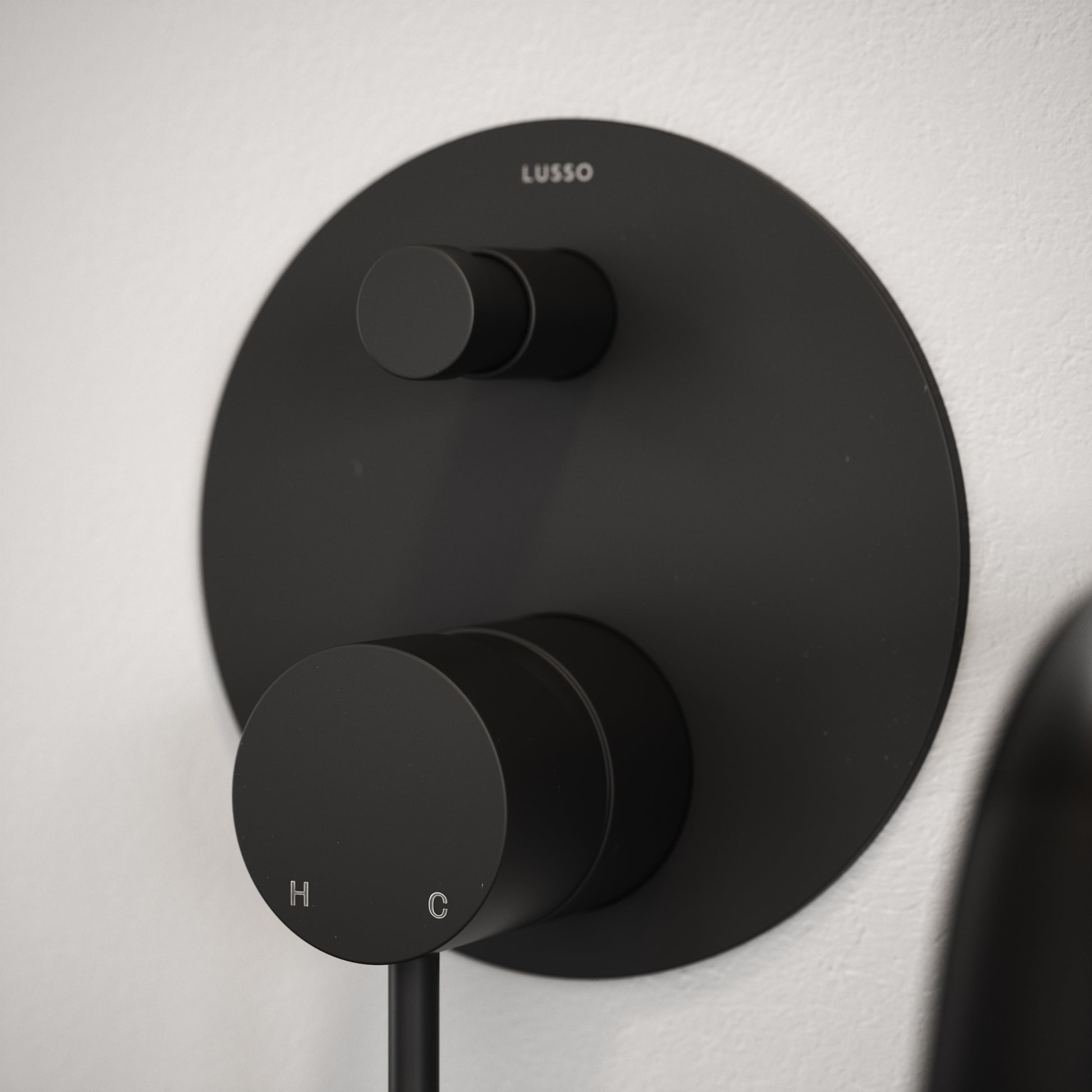 Luxe Matte Black Wall Mounted Bath Shower Mixer Tap