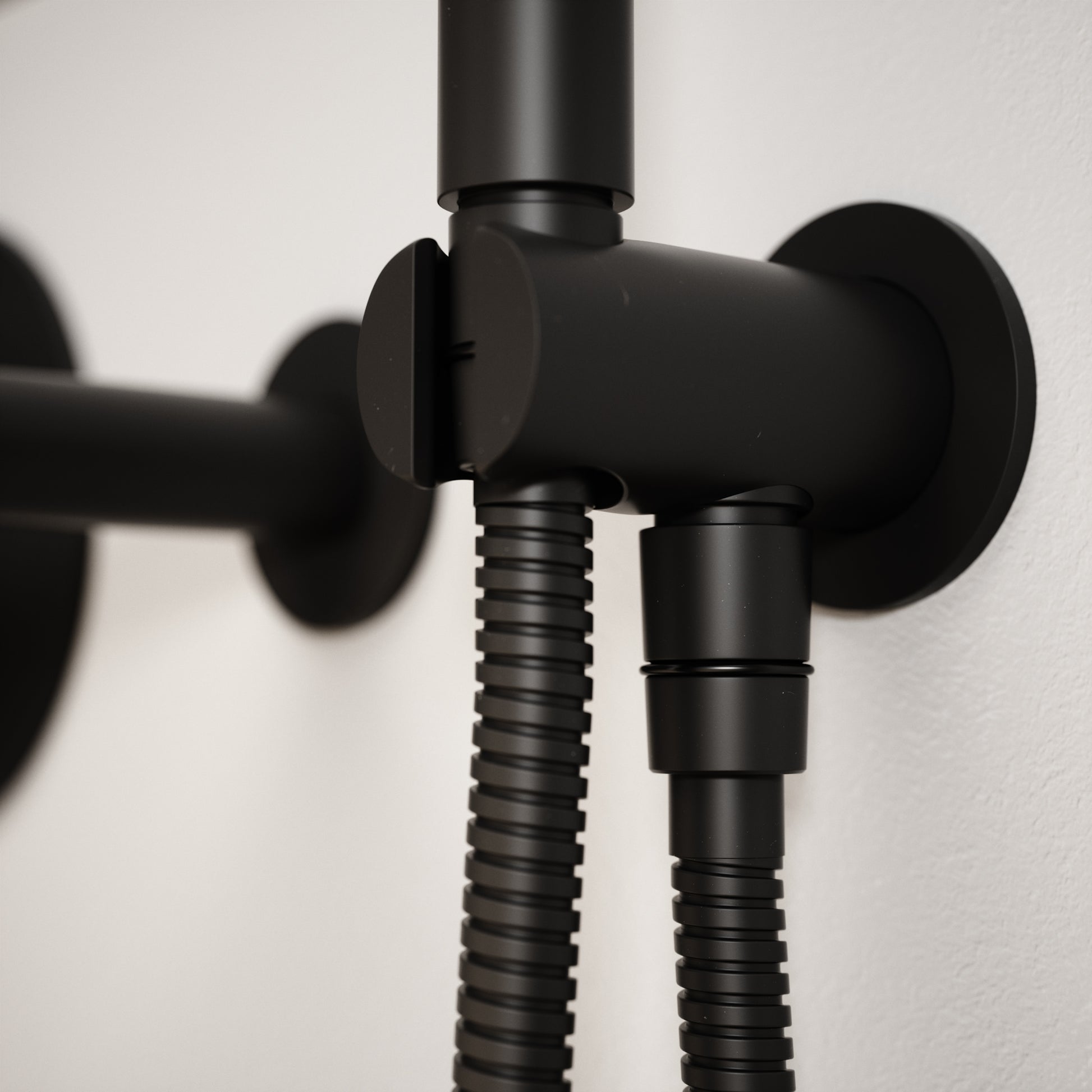 Luxe Matte Black Wall Mounted Bath Shower Mixer Tap