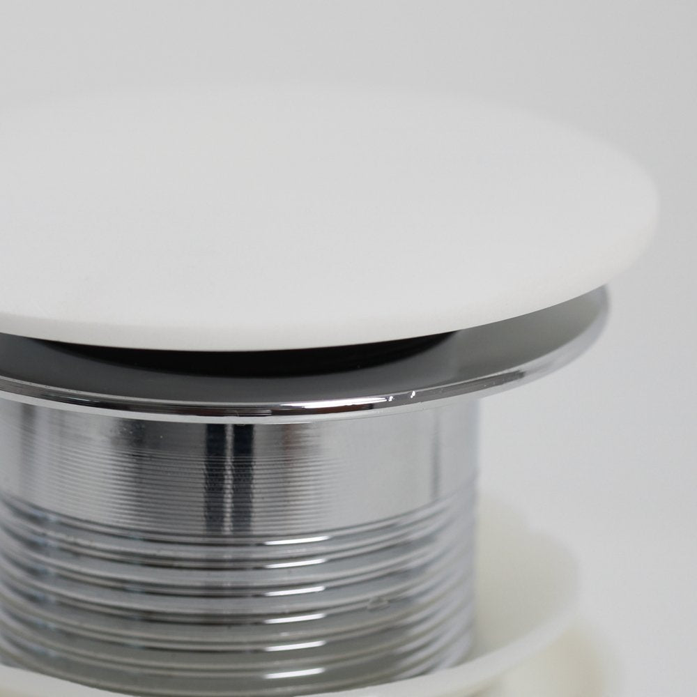 Luxe Matte White Unslotted Click Clack Basin Waste