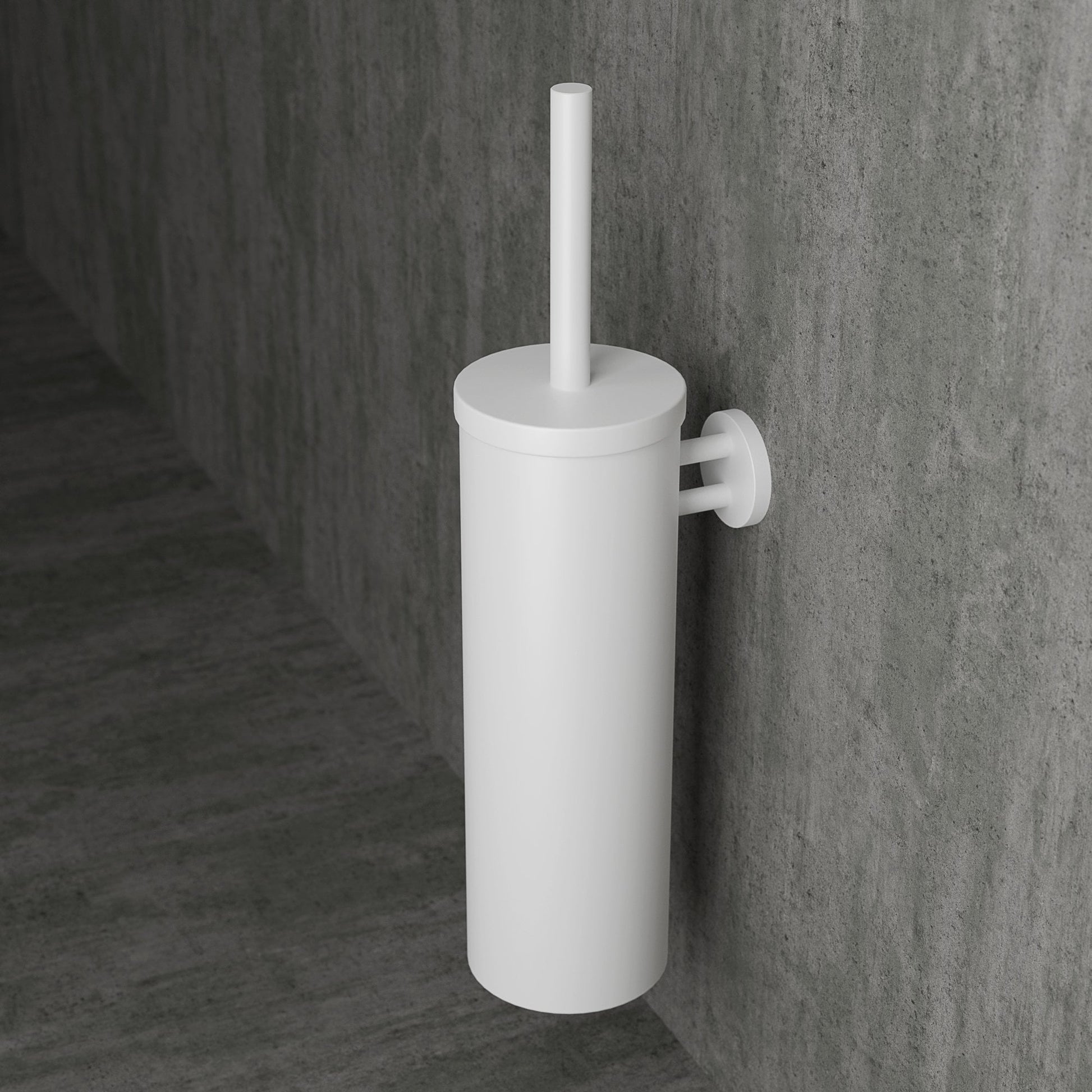 Luxe Matte White Wall Mounted Toilet Brush