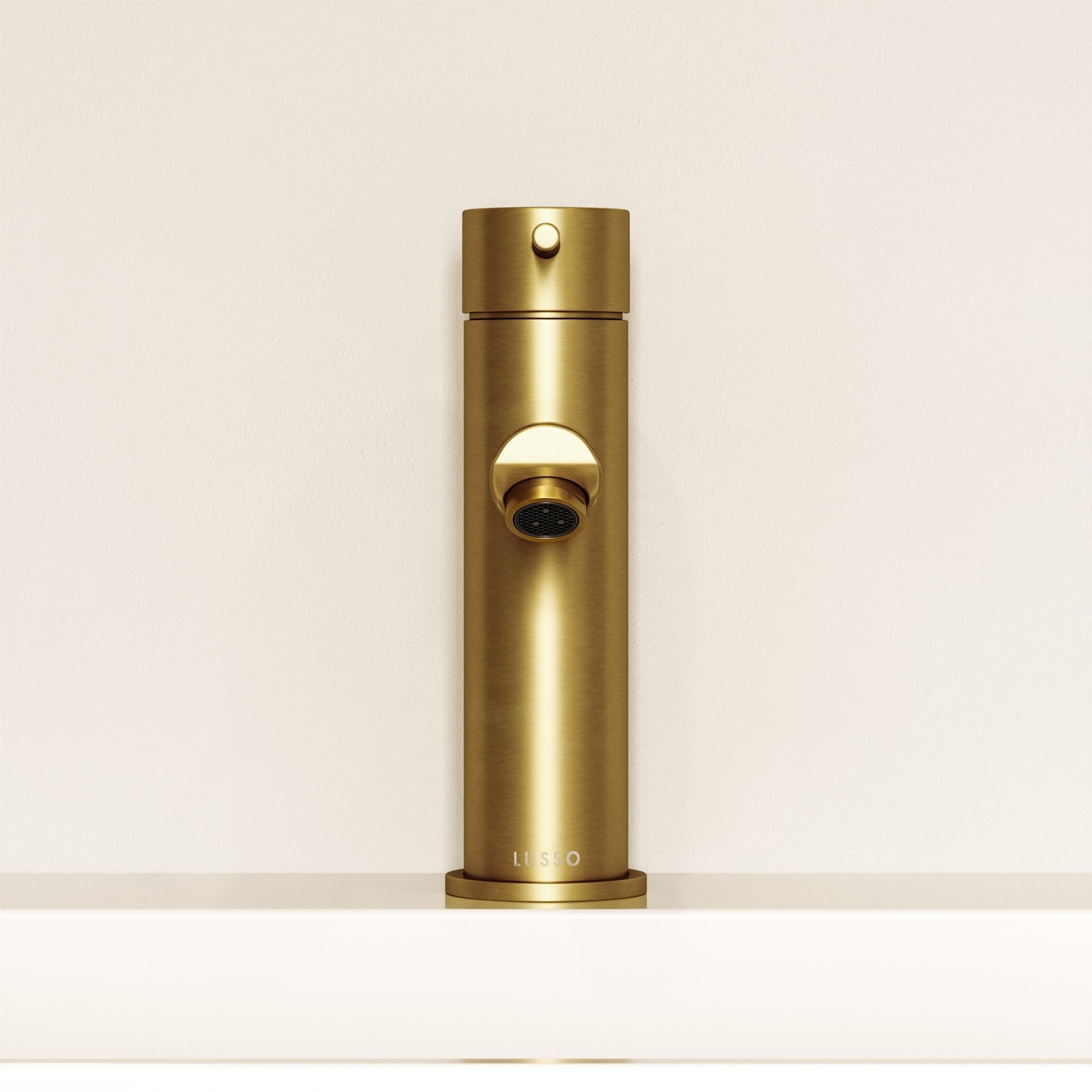 Luxe Monobloc Brushed Gold Basin Mixer Tap