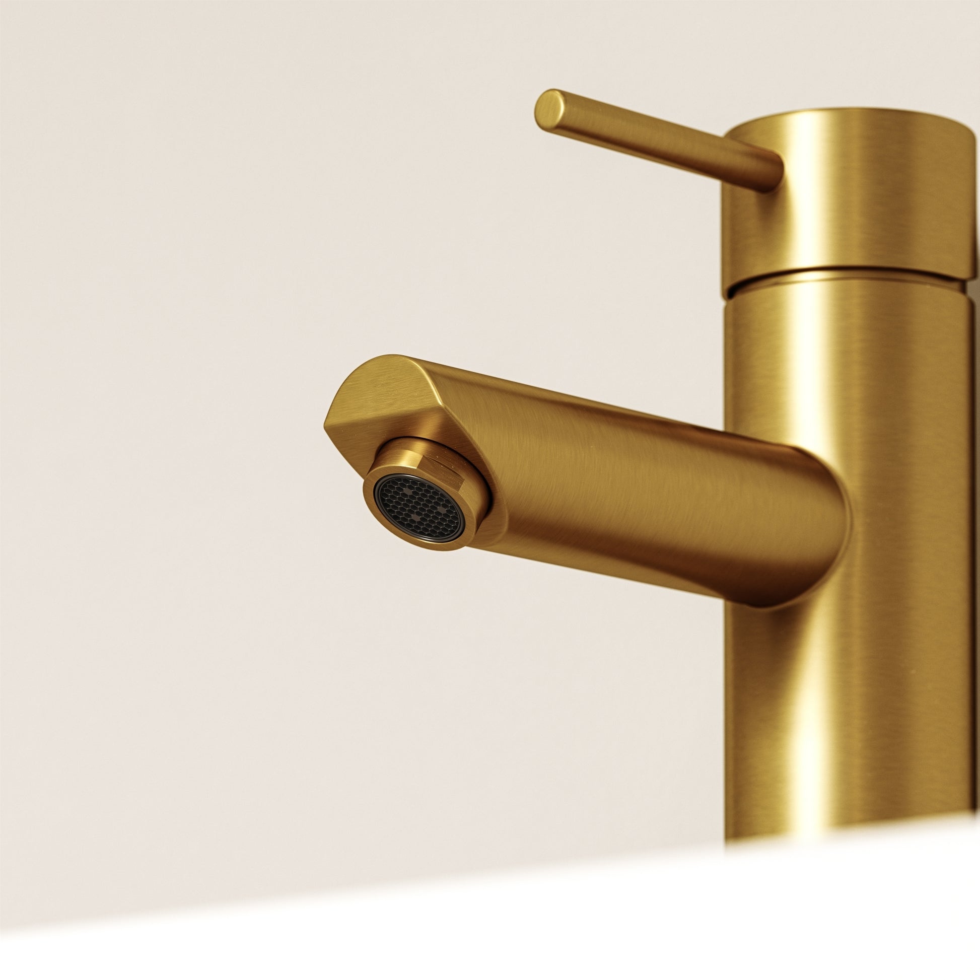 Luxe Monobloc Brushed Gold Basin Mixer Tap
