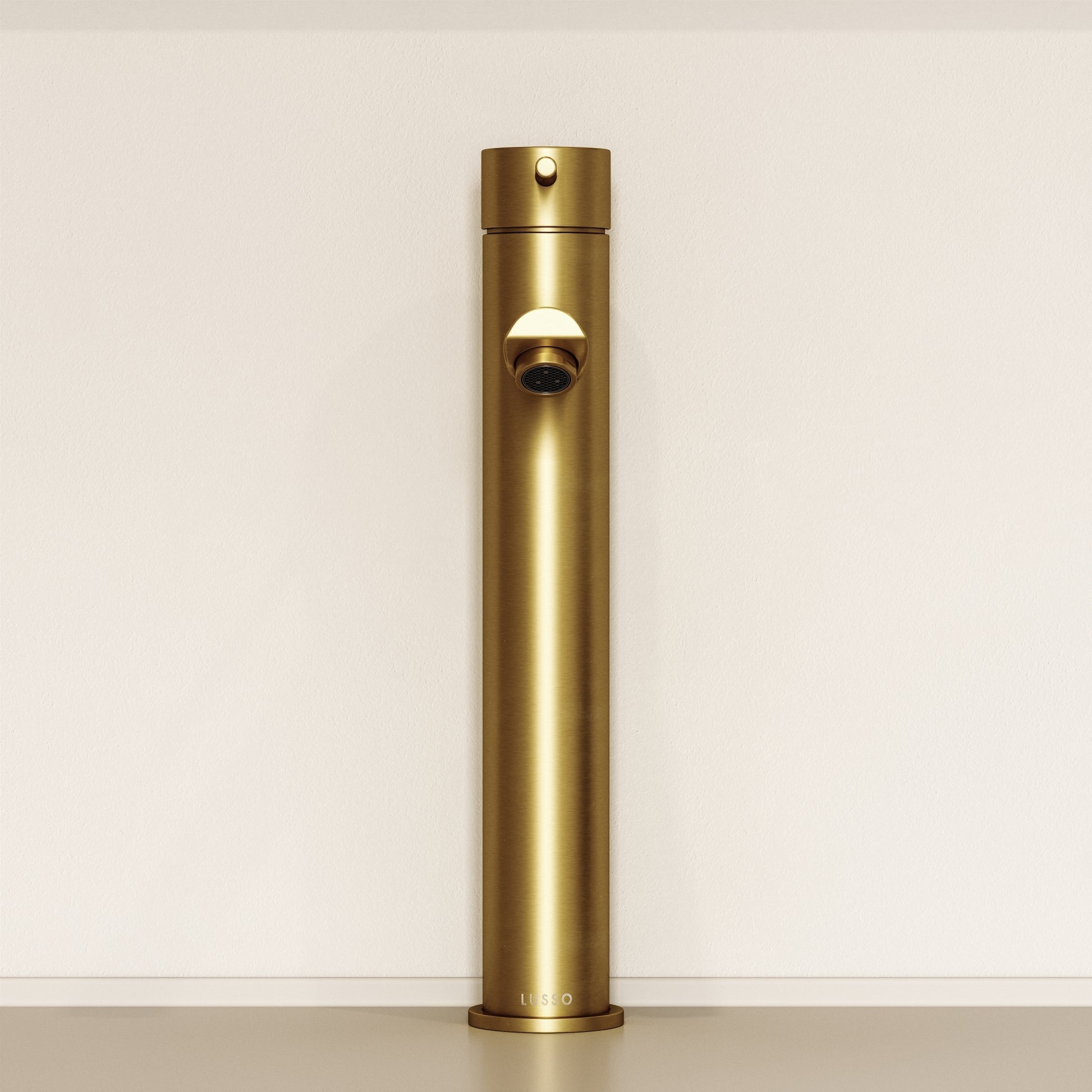 Luxe Monobloc Brushed Gold Basin Tall Mixer Tap