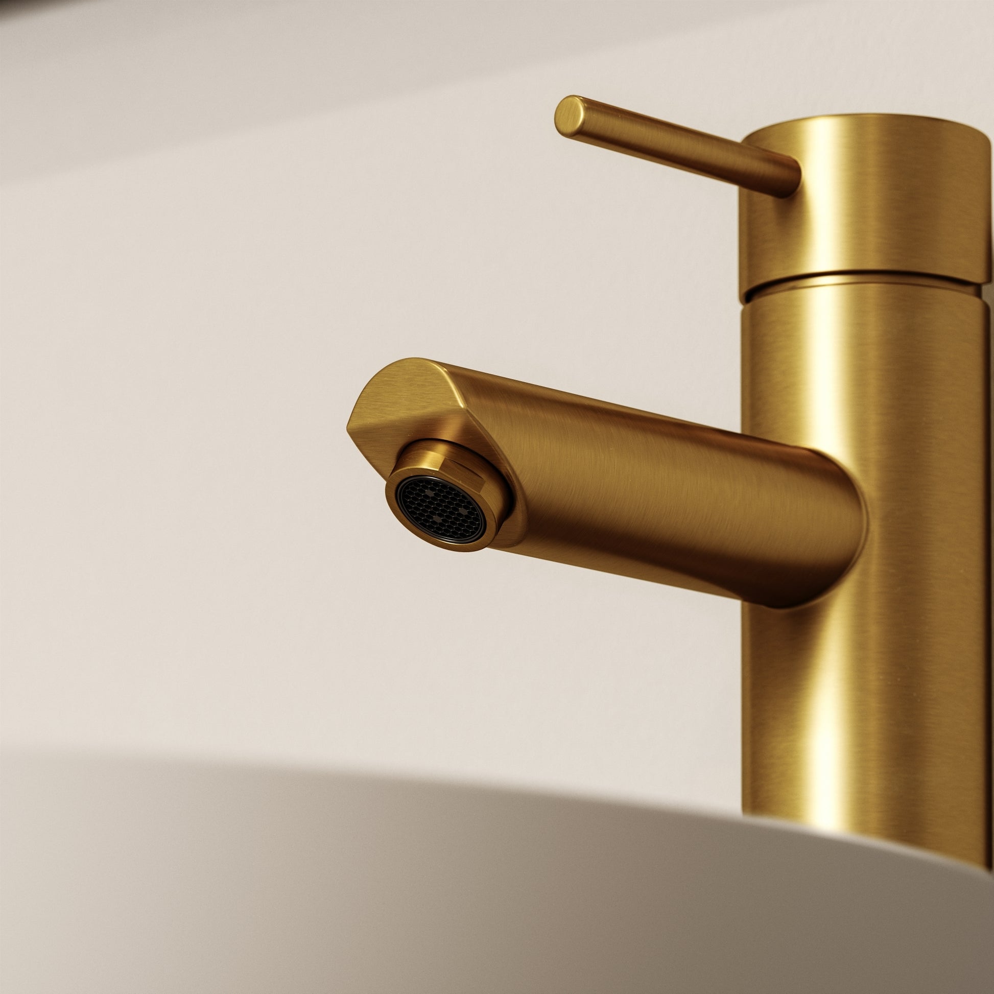 Luxe Monobloc Brushed Gold Basin Tall Mixer Tap