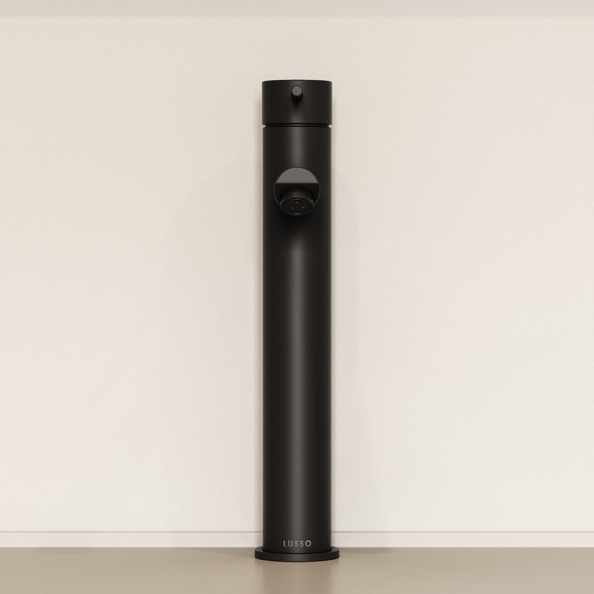 Luxe Monobloc Matte Black Tall Basin Mixer Tap