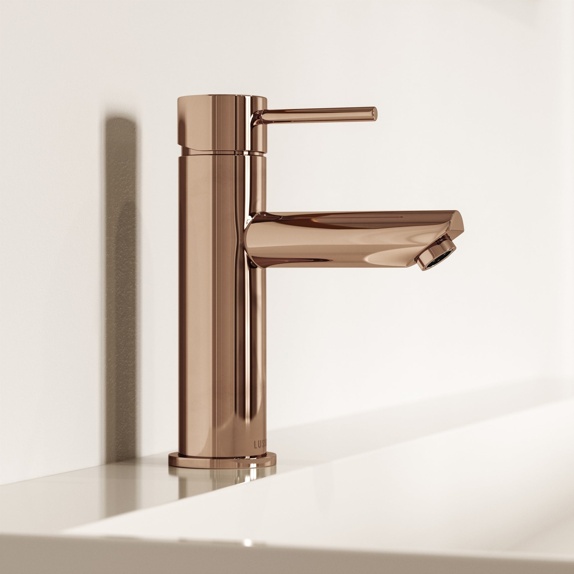Luxe Monobloc Rose Gold Basin Mixer Tap
