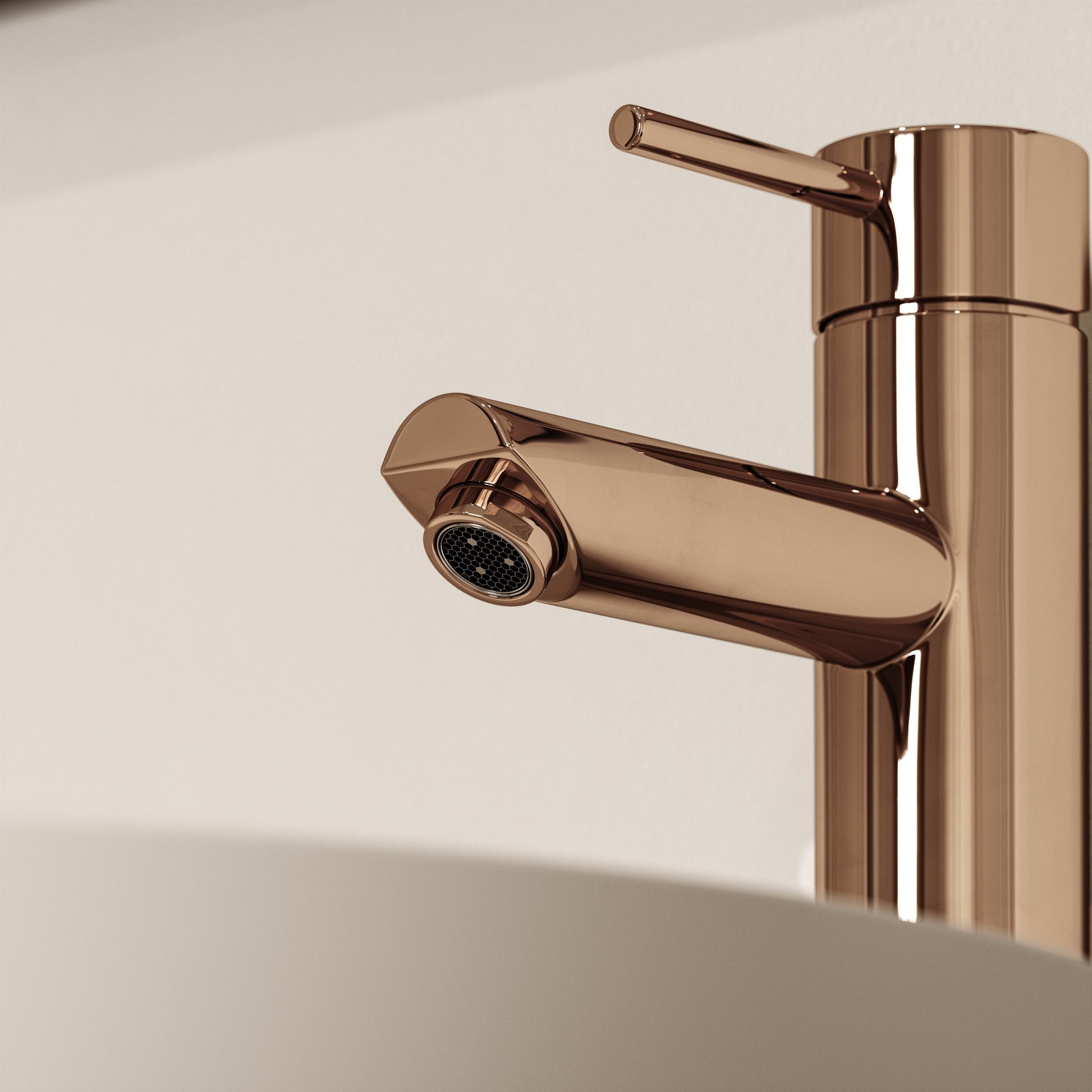 Luxe Monobloc Rose Gold Basin Tall Mixer Tap