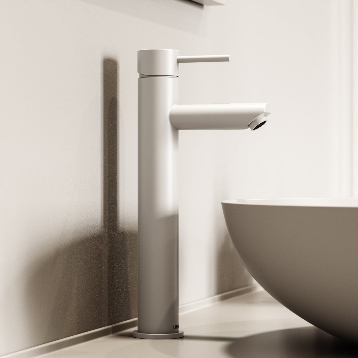 Luxe Monobloc Silk Matte White Basin Tall Mixer Tap