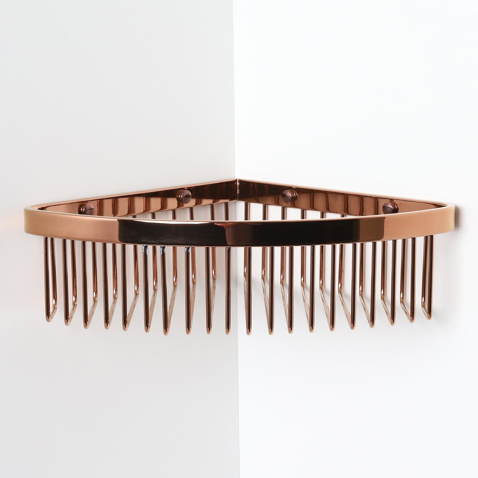 Luxe Rose Gold Corner Shower Storage Basket