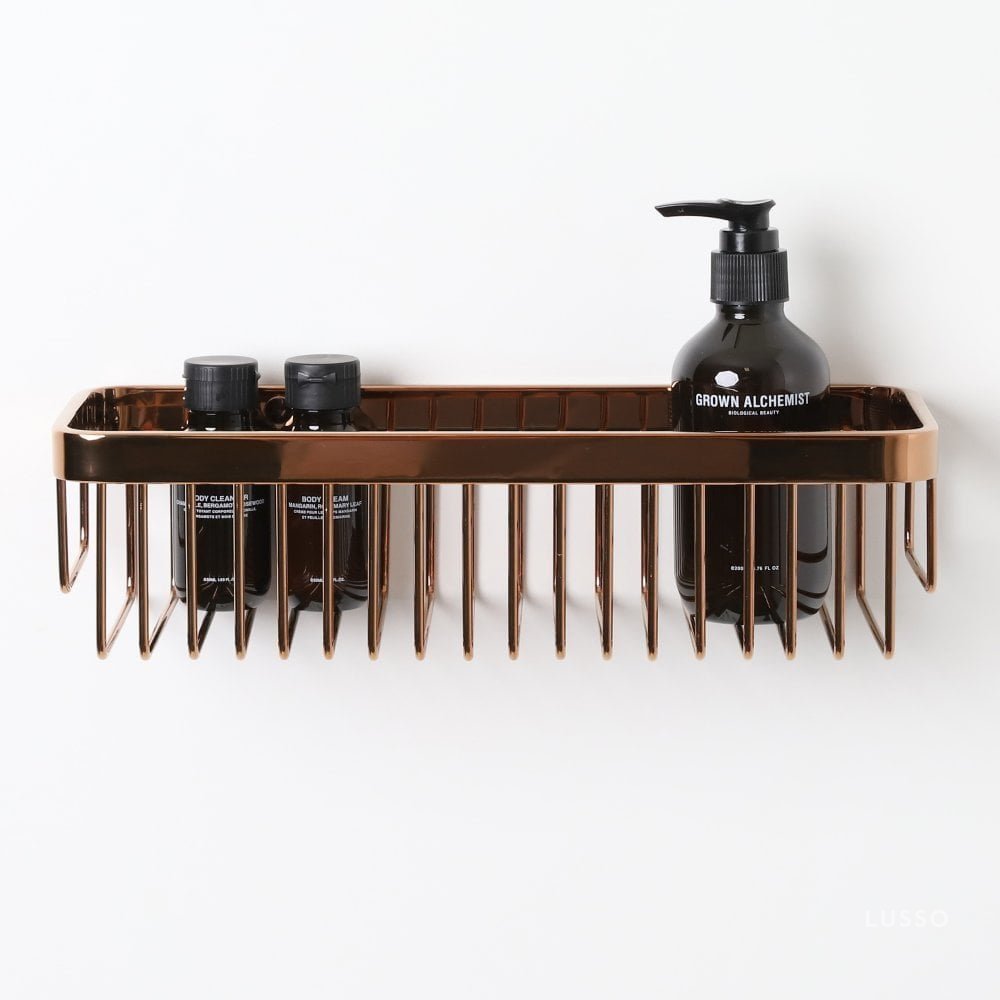 Luxe Rose Gold Large Shower Storage Basket