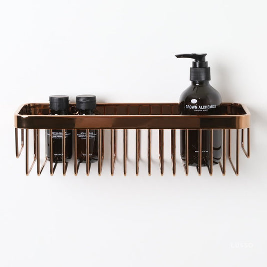 Luxe Rose Gold Large Shower Storage Basket