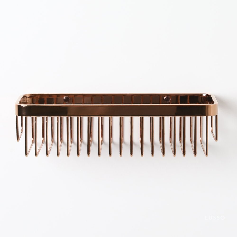 Luxe Rose Gold Large Shower Storage Basket