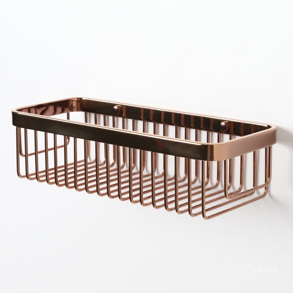 Luxe Rose Gold Large Shower Storage Basket