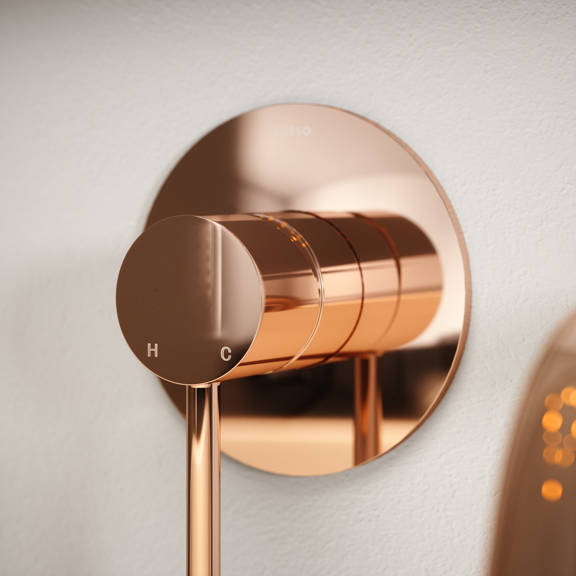 Luxe Rose Gold Wall Mounted Bath Mixer Tap