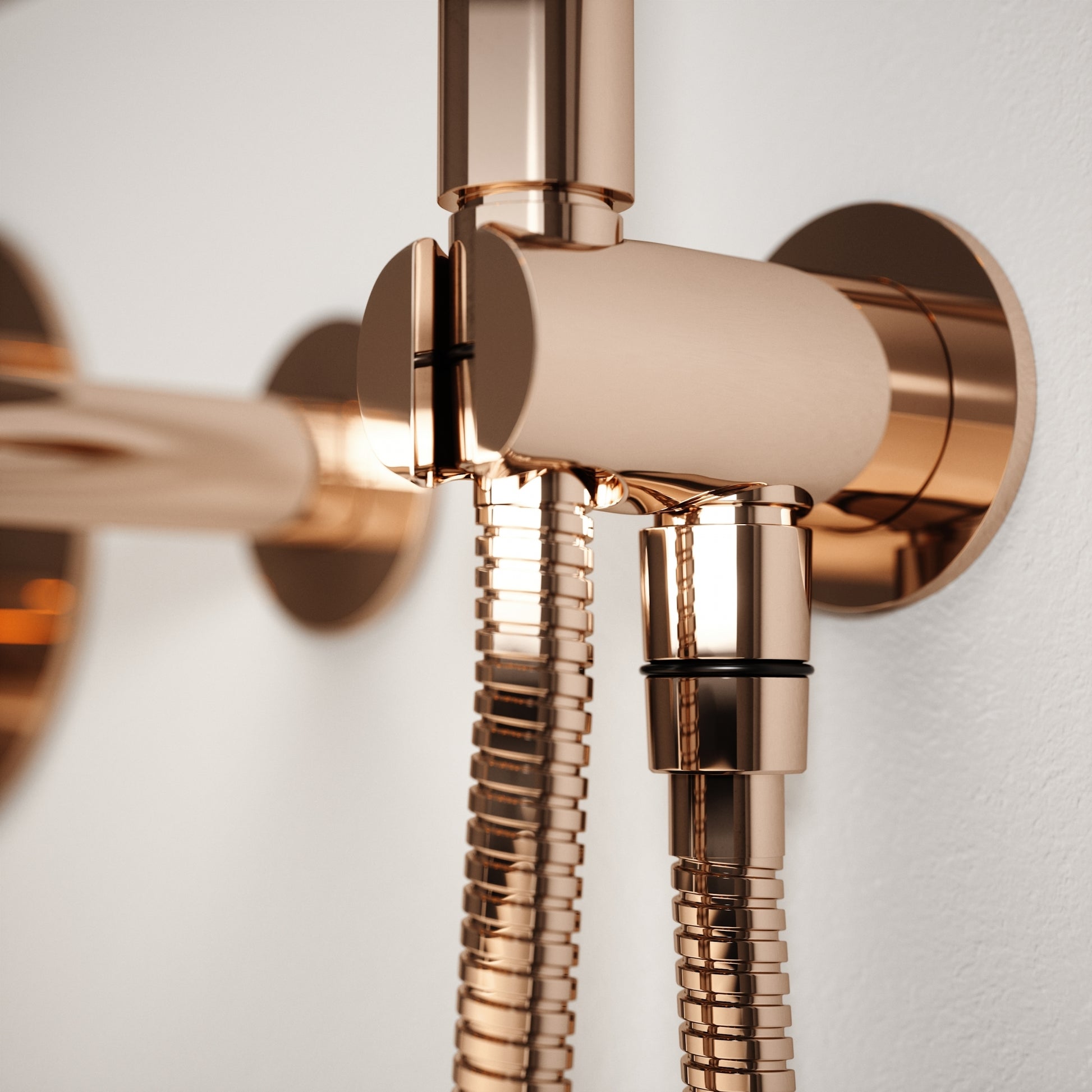 Luxe Rose Gold Wall Mounted Bath Shower Mixer Tap