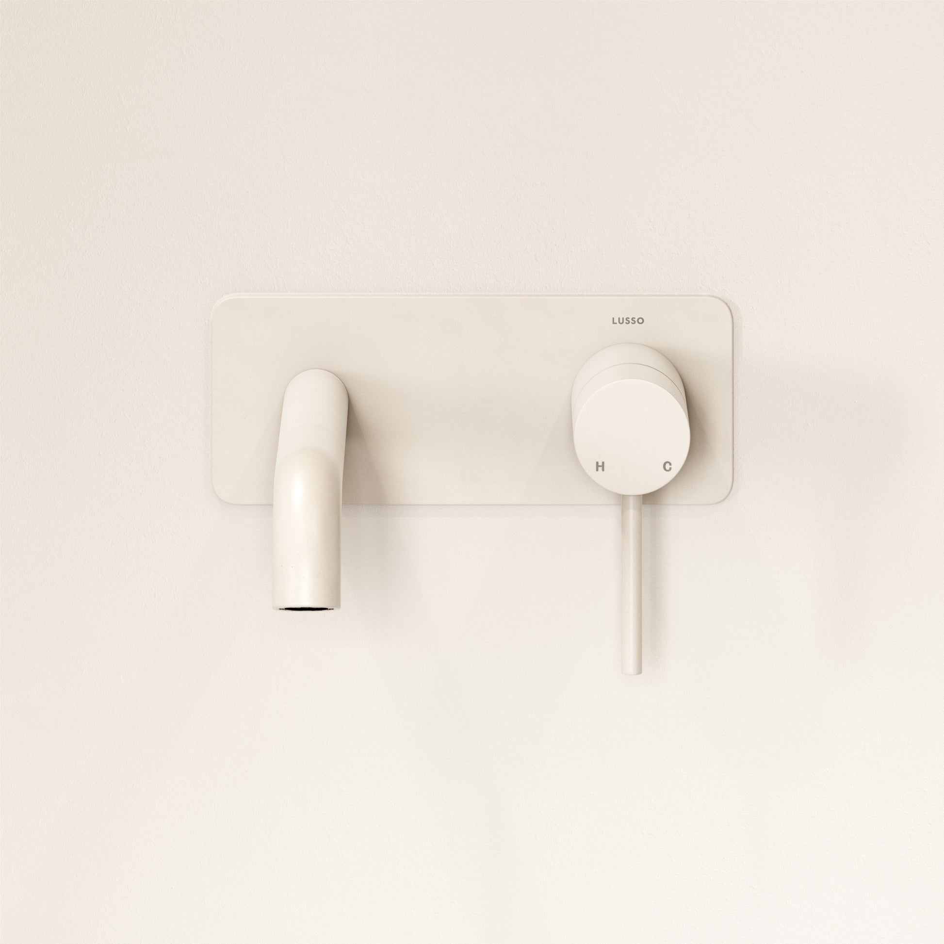 Luxe Silk Matte White Wall Mounted Basin Mixer Tap V2