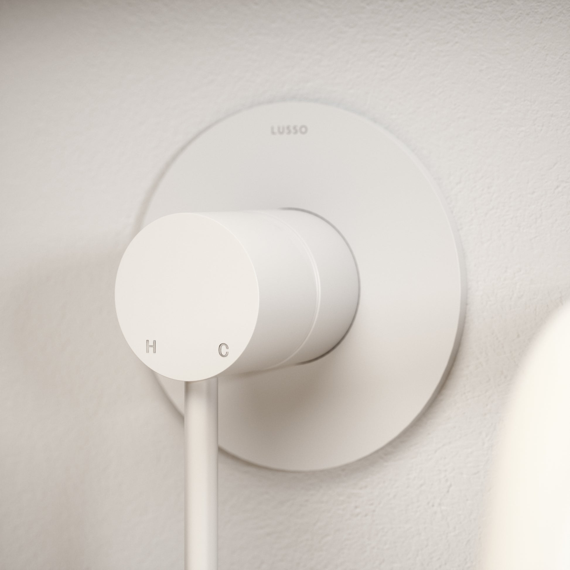 Luxe Silk Matte White Wall Mounted Bath Mixer Tap