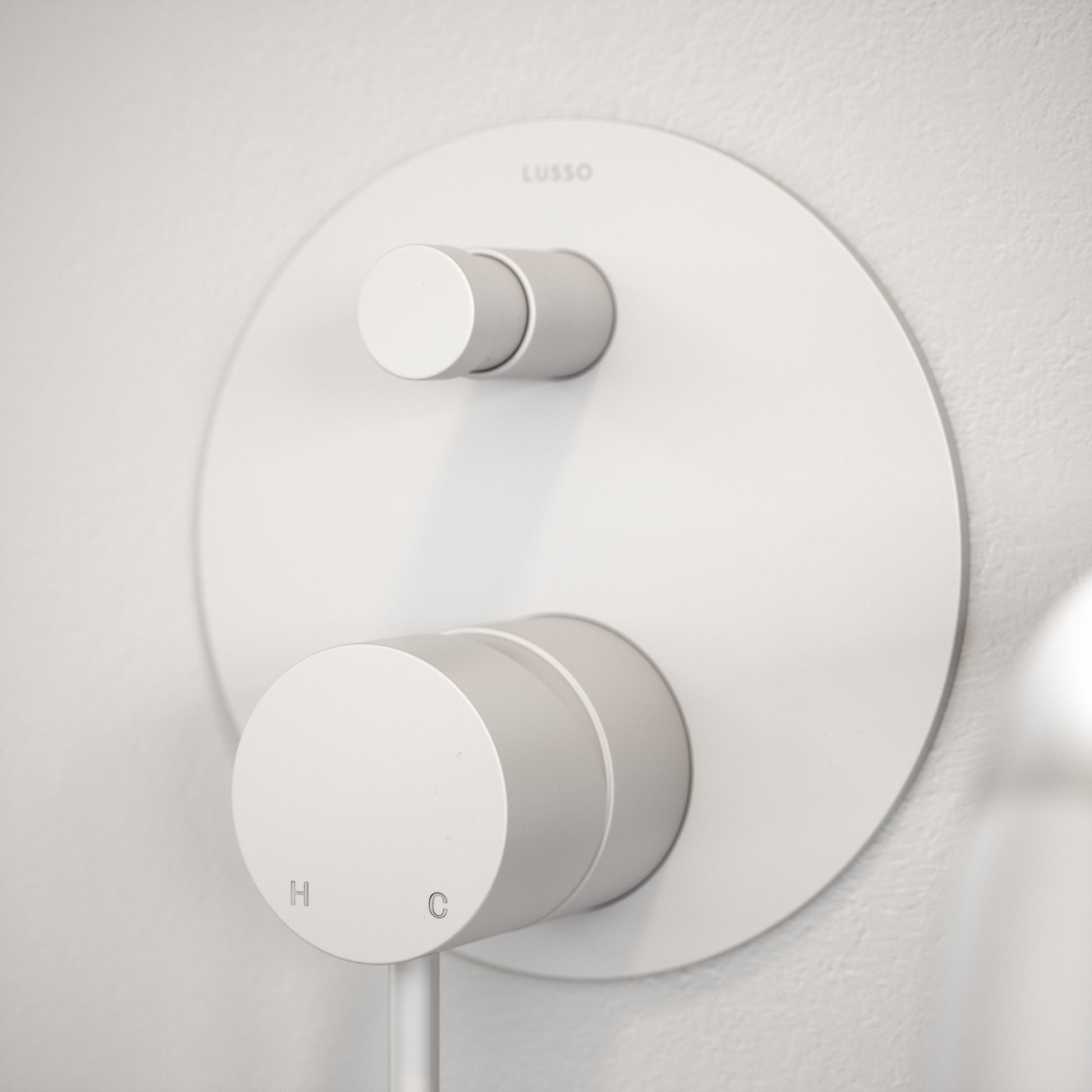 Luxe Silk Matte White Wall Mounted Bath Shower Mixer Tap