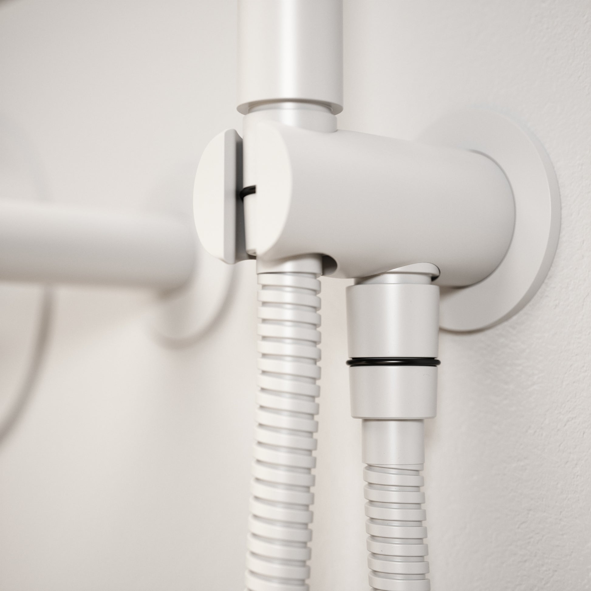 Luxe Silk Matte White Wall Mounted Bath Shower Mixer Tap