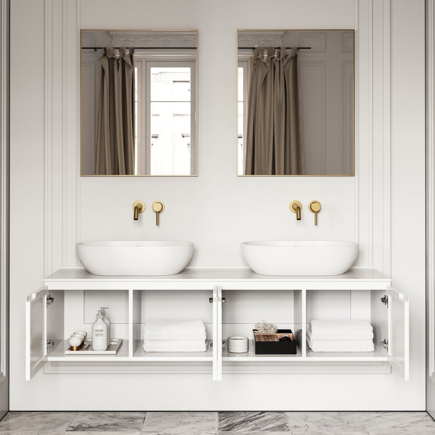 Luxor Matte White Vanity Unit 1600mm