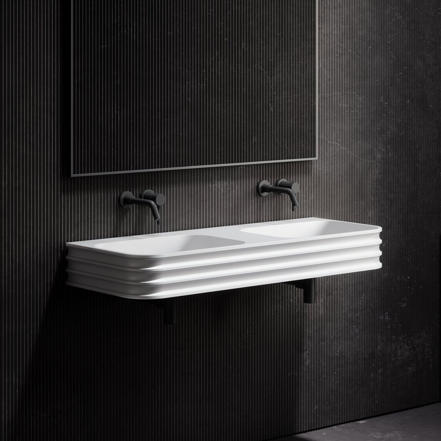Maddox Wall Mounted Double Stone Basin 1200mm