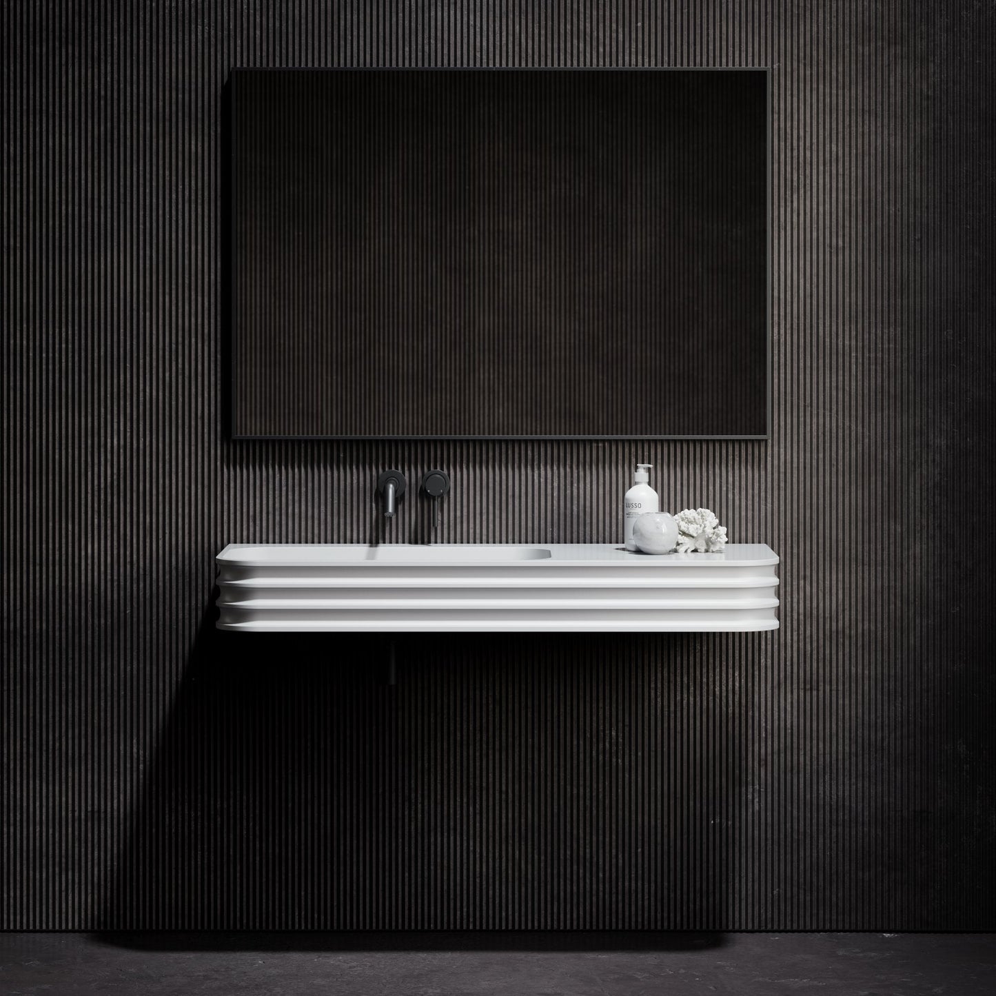 Maddox Wall Mounted Large Stone Basin 1200mm