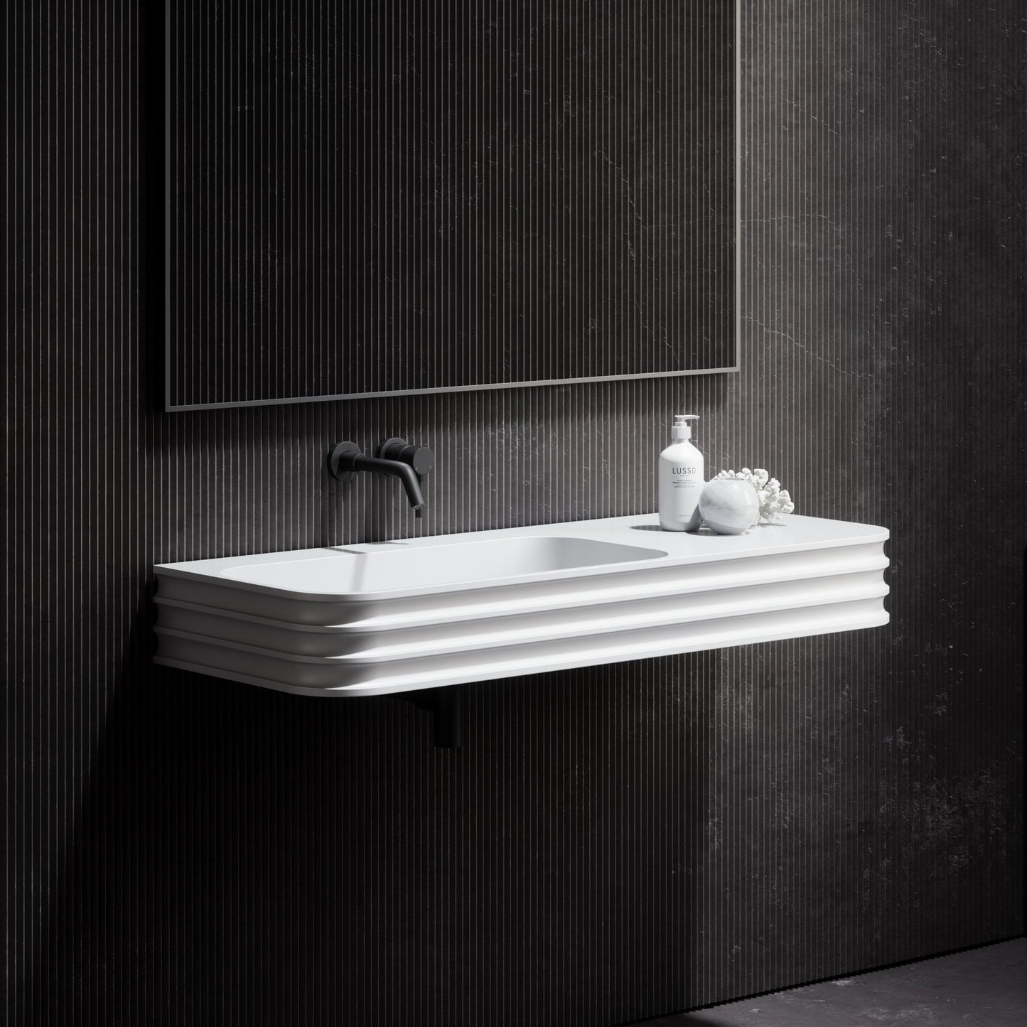 Maddox Wall Mounted Large Stone Basin 1200mm