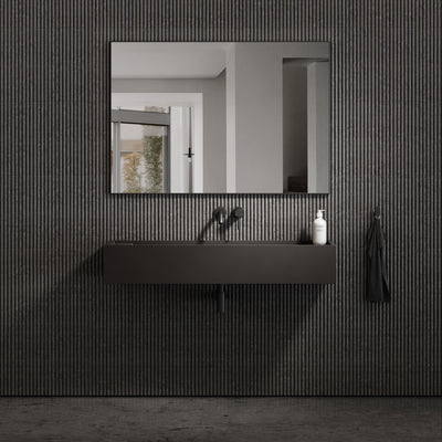 Marmo Charcoal Wall Hung Double Stone Basin 1200mm