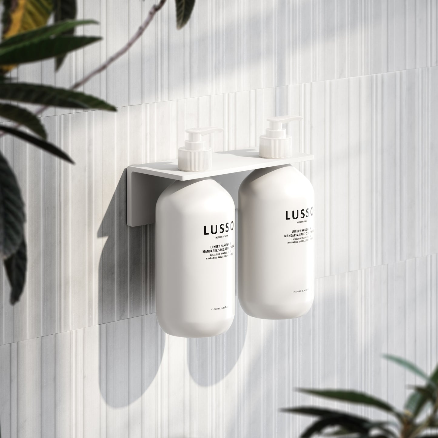Matte White Double Soap Dispenser Wall Bracket