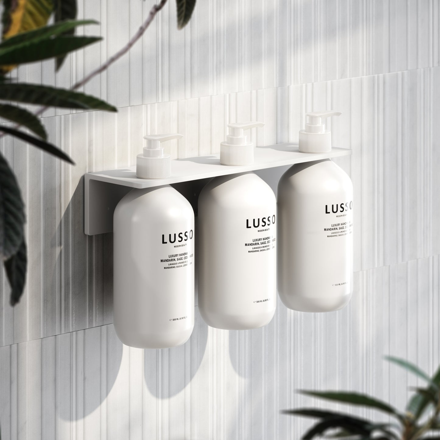 Matte White Triple Soap Dispenser Wall Bracket