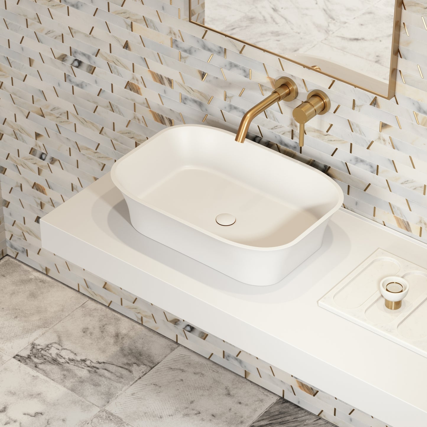 Maya Countertop Stone Basin 550mm