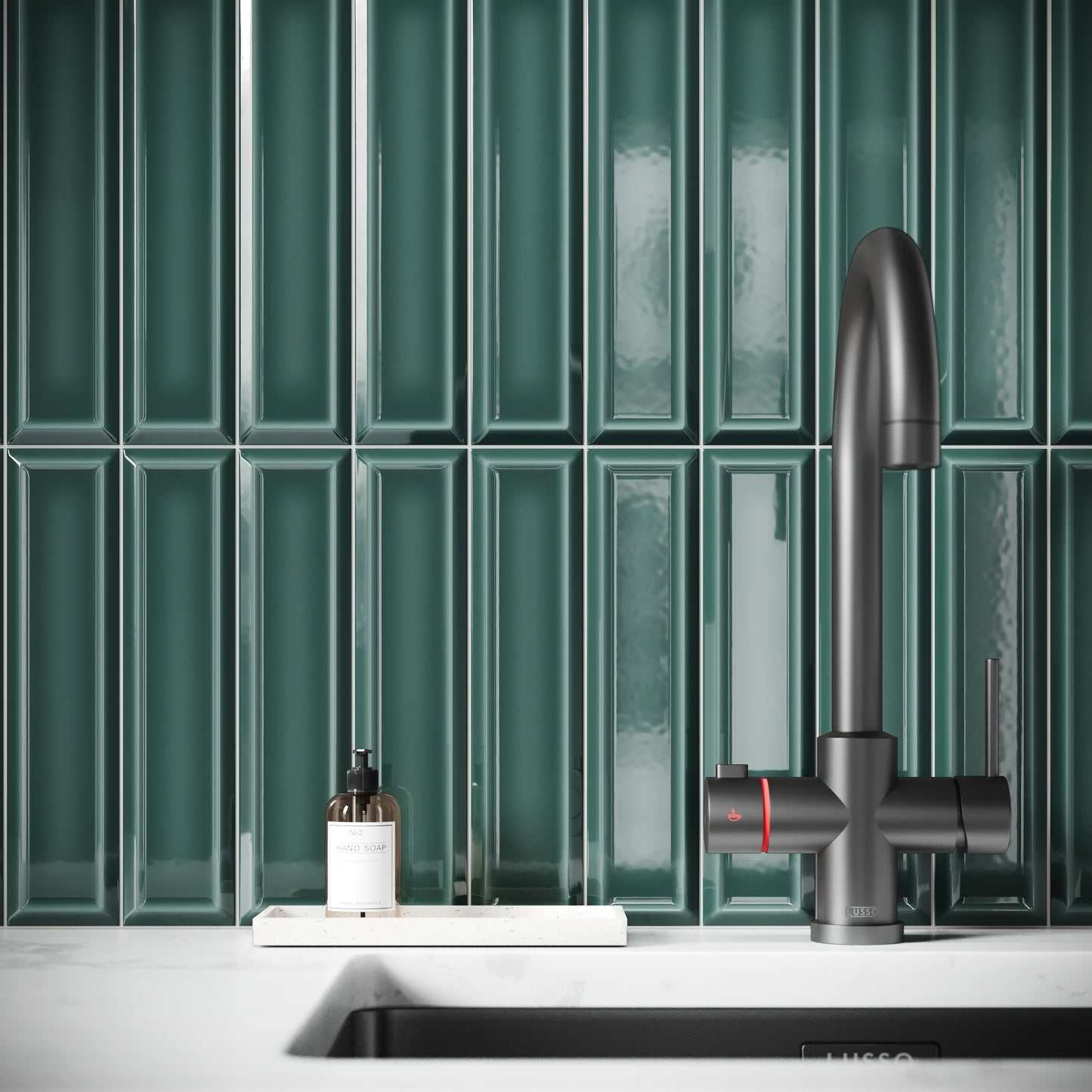 Metro Rich Emerald Glazed Porcelain Bevelled Wall Tile
