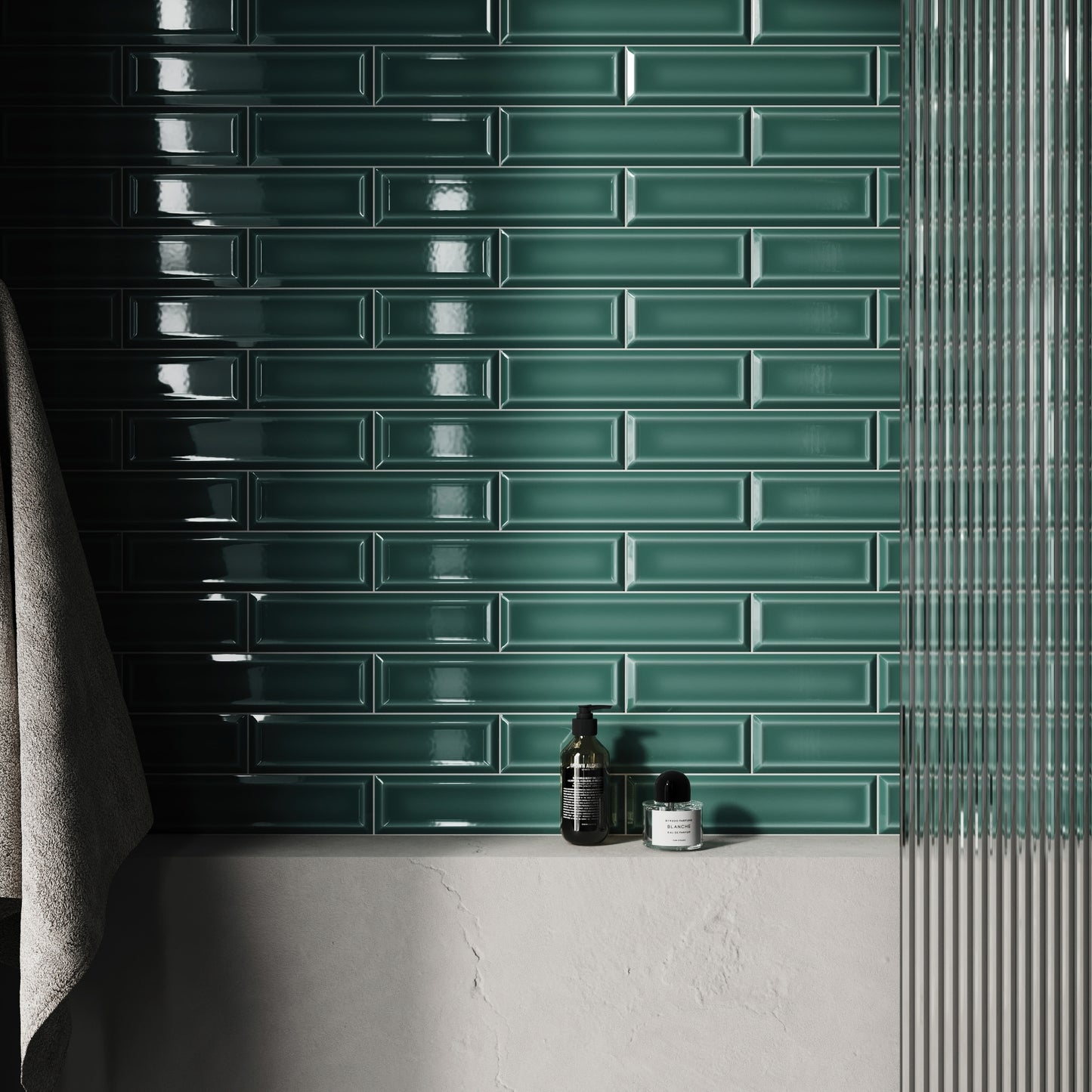 Metro Rich Emerald Glazed Porcelain Bevelled Wall Tile