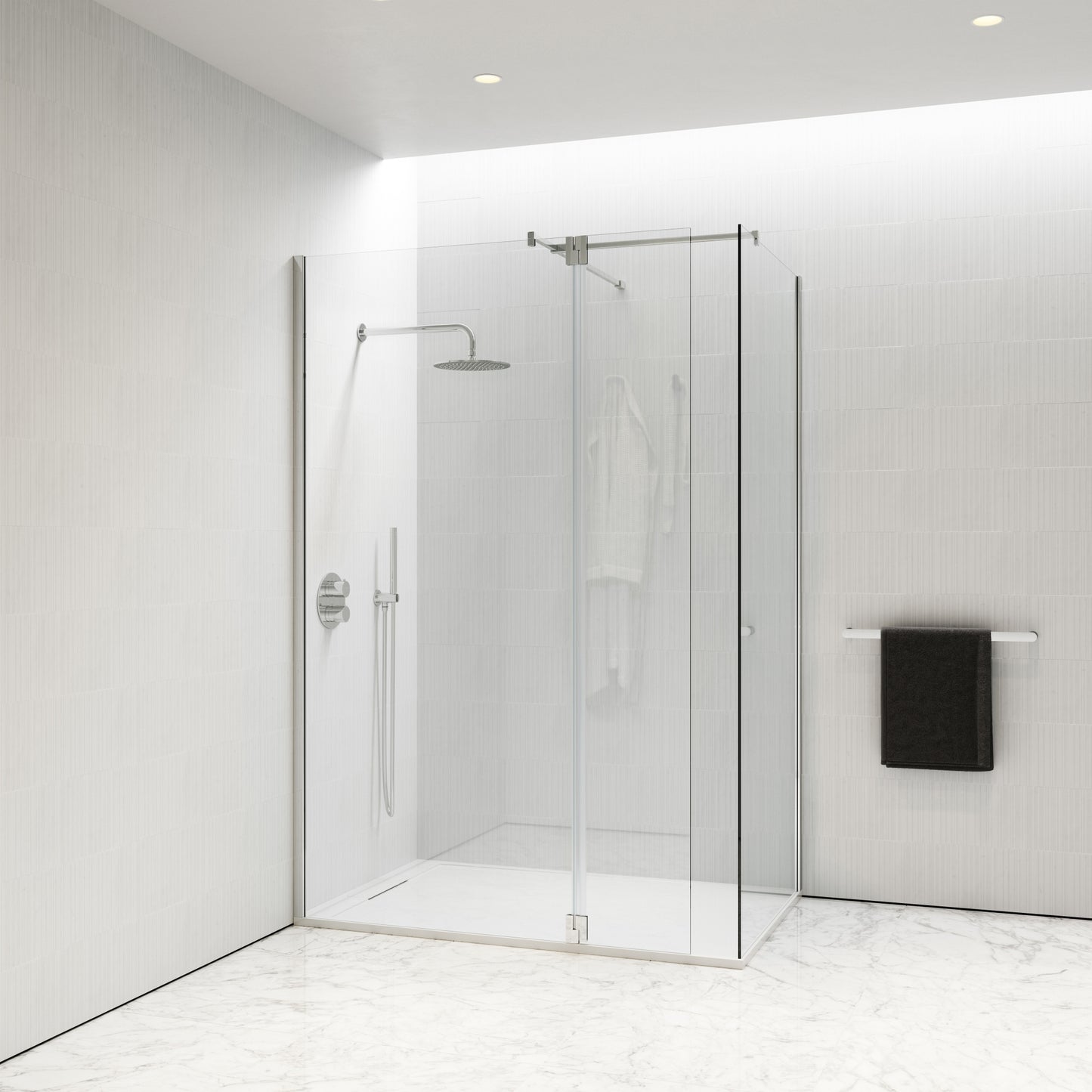 Modular Chrome Glass Deflector Panel 300mm