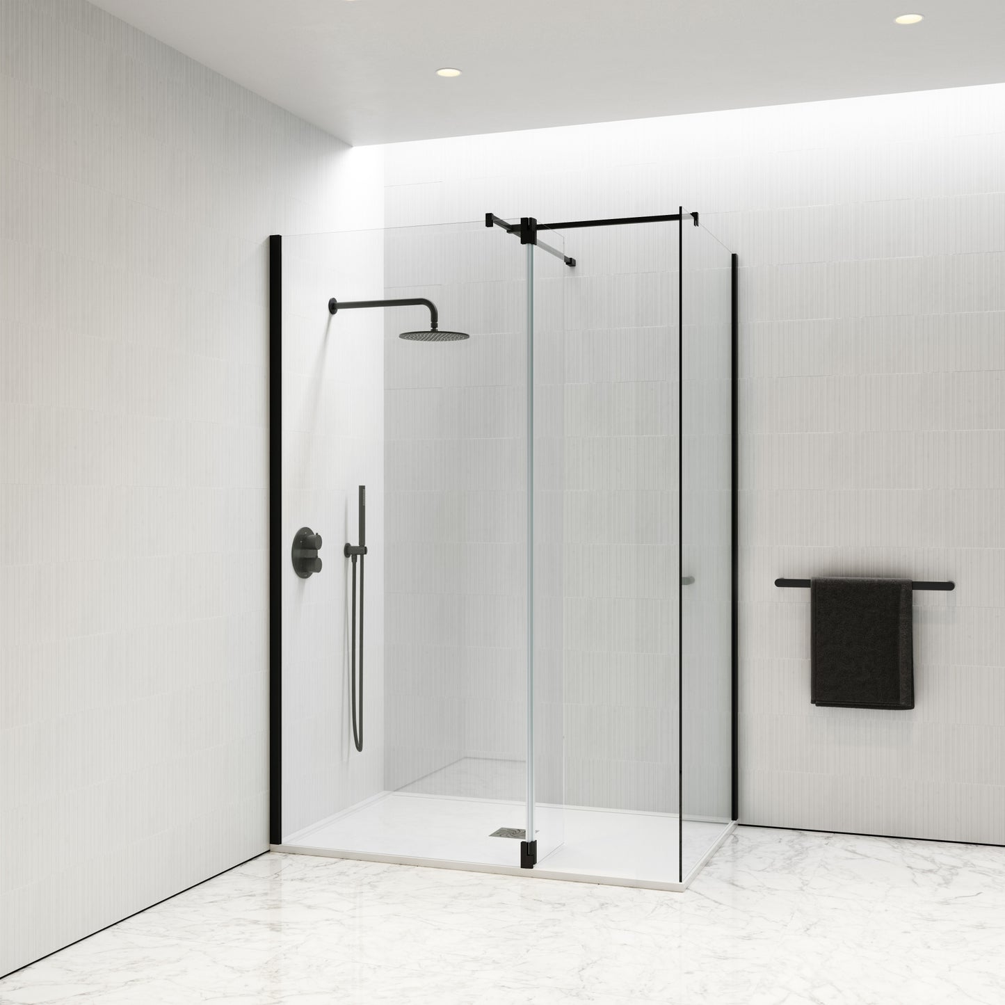 Modular Matte Black Glass Deflector Panel 300mm