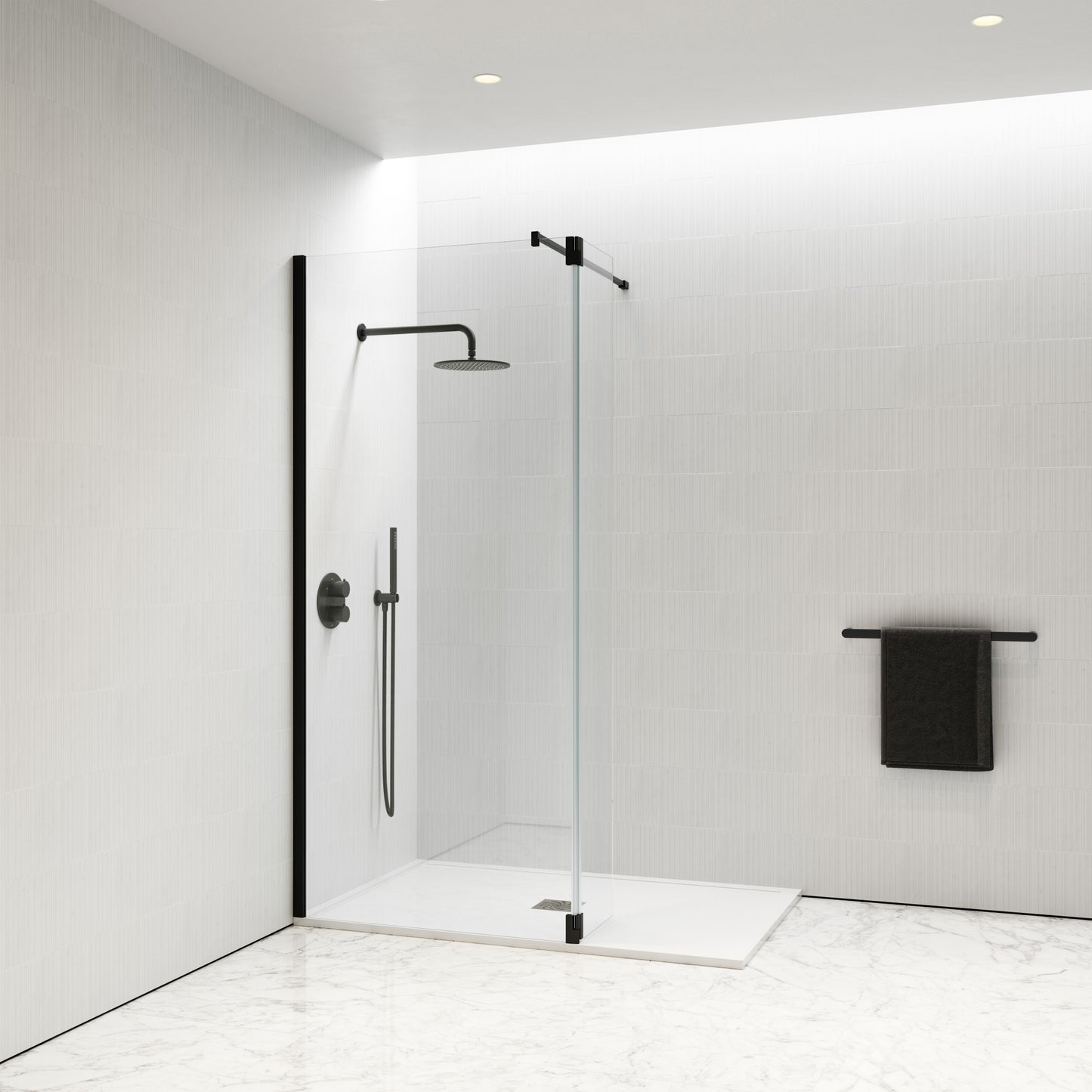Modular Matte Black Glass Deflector Panel 300mm
