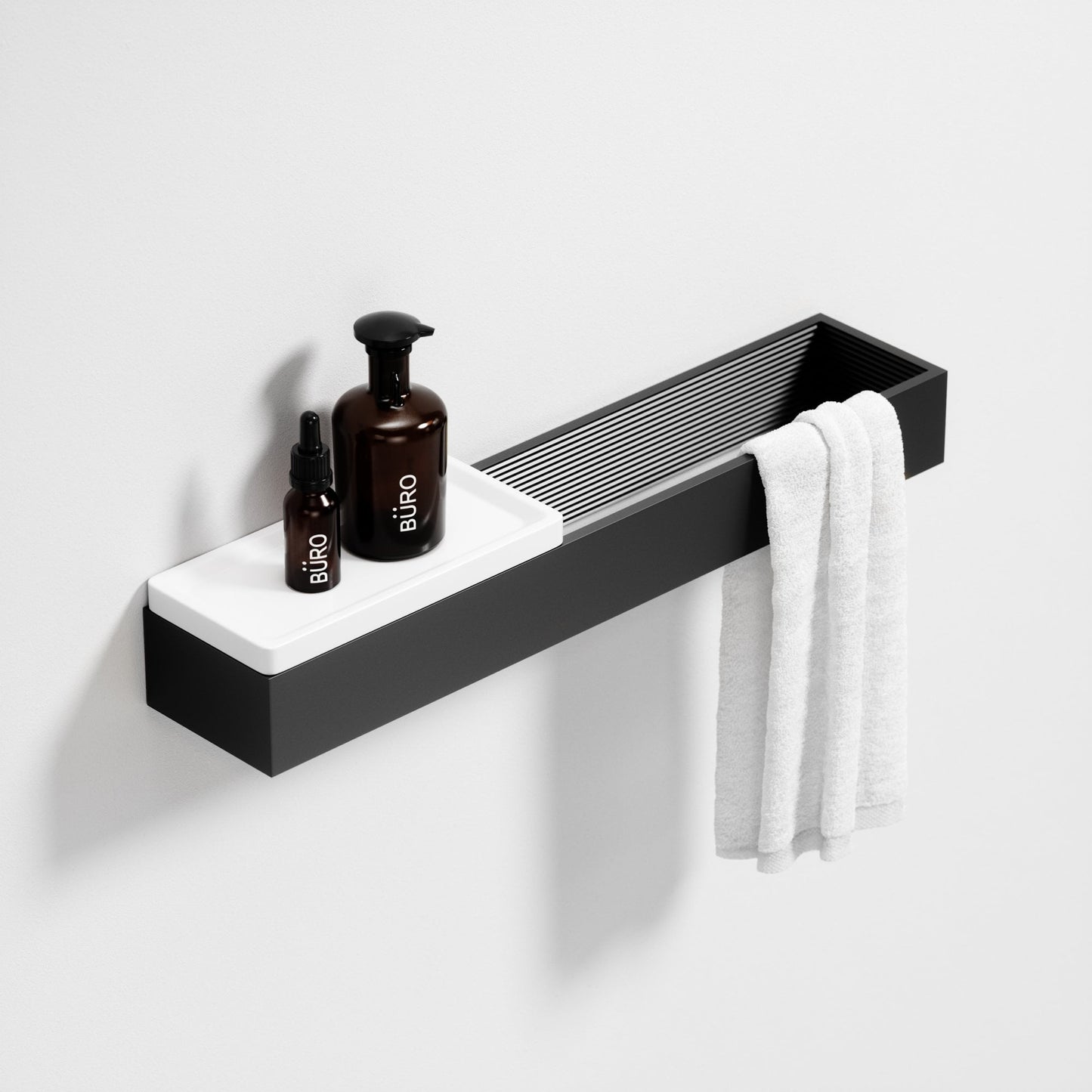 Moma Matte Black Towel Rail 600mm