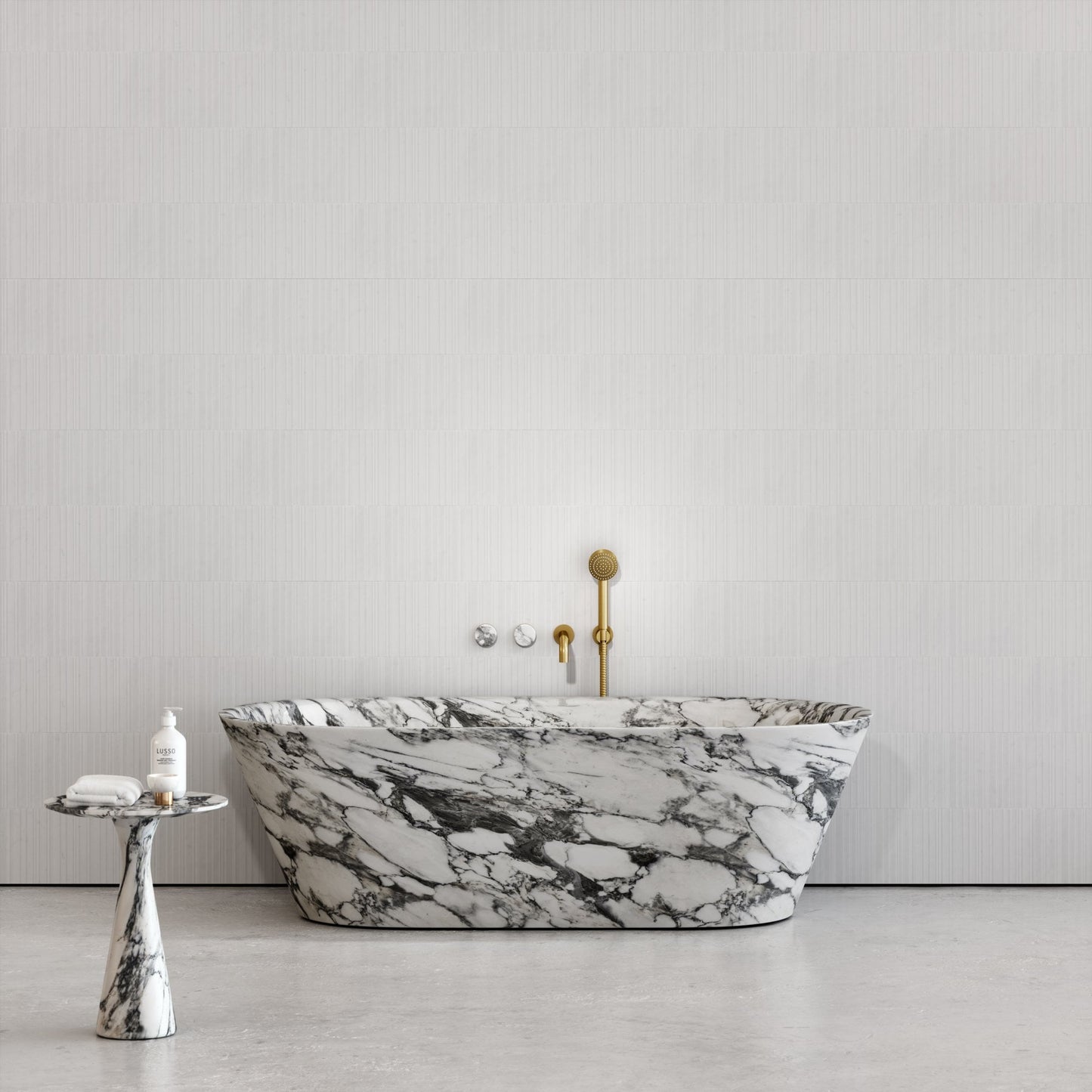 Monet Arabescato Marble Side Table 380mm