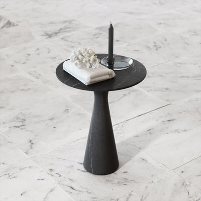 Monet Pietra Grey Marble Side Table 380mm