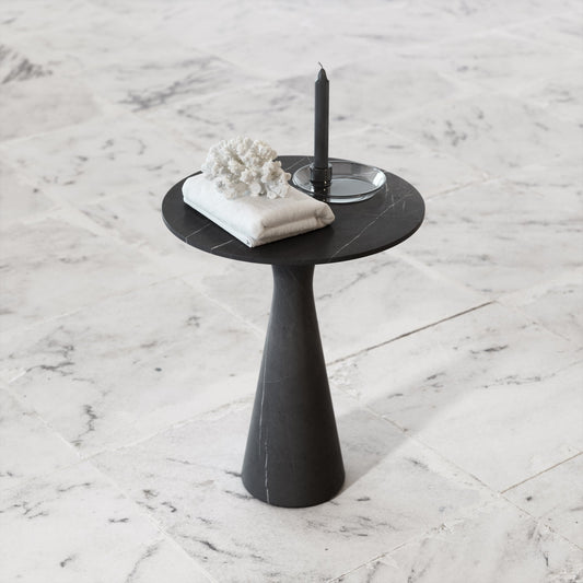 Monet Pietra Grey Marble Side Table 380mm