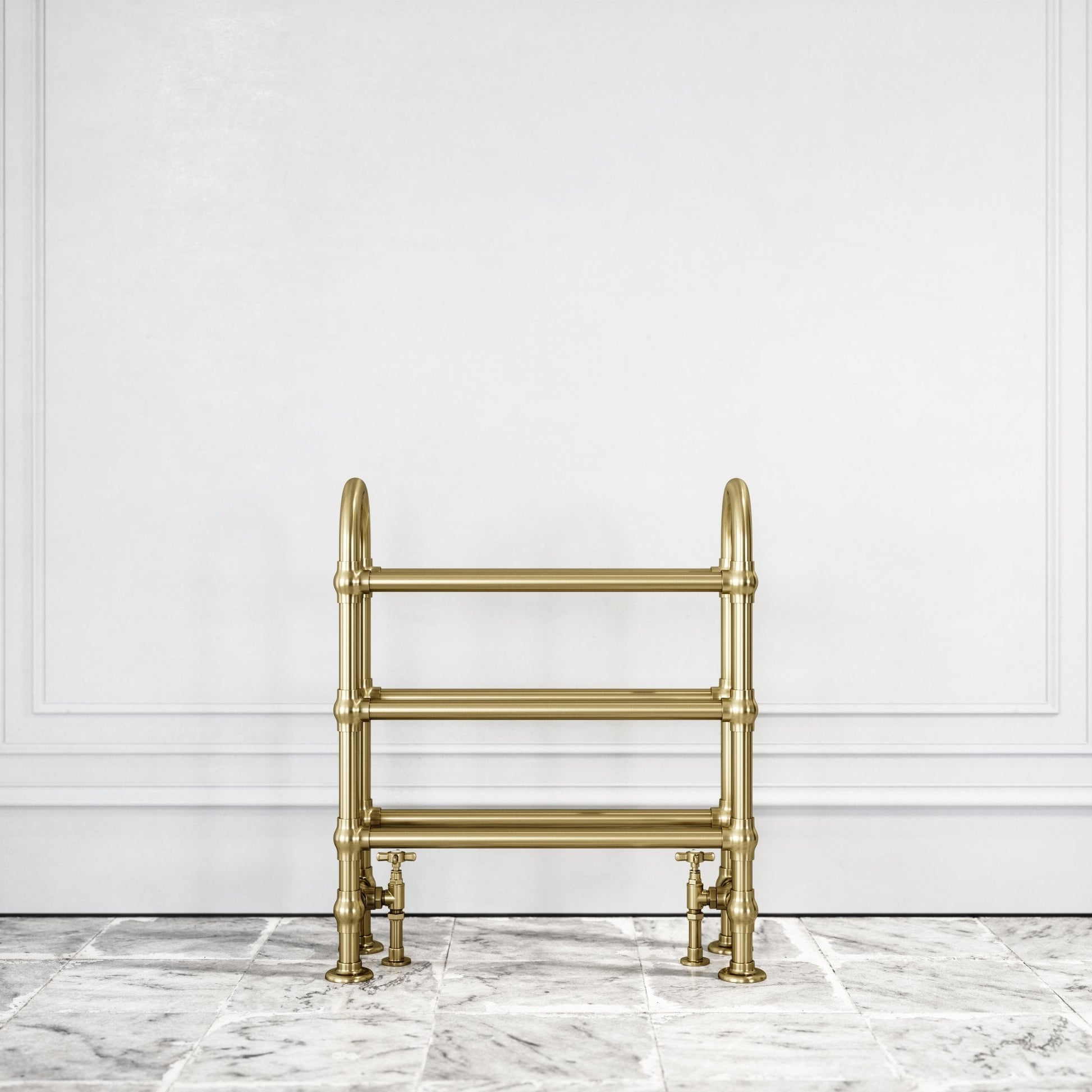 Montpelier Floor Mounted Traditional Towel Warmer Radiator Brushed Gold