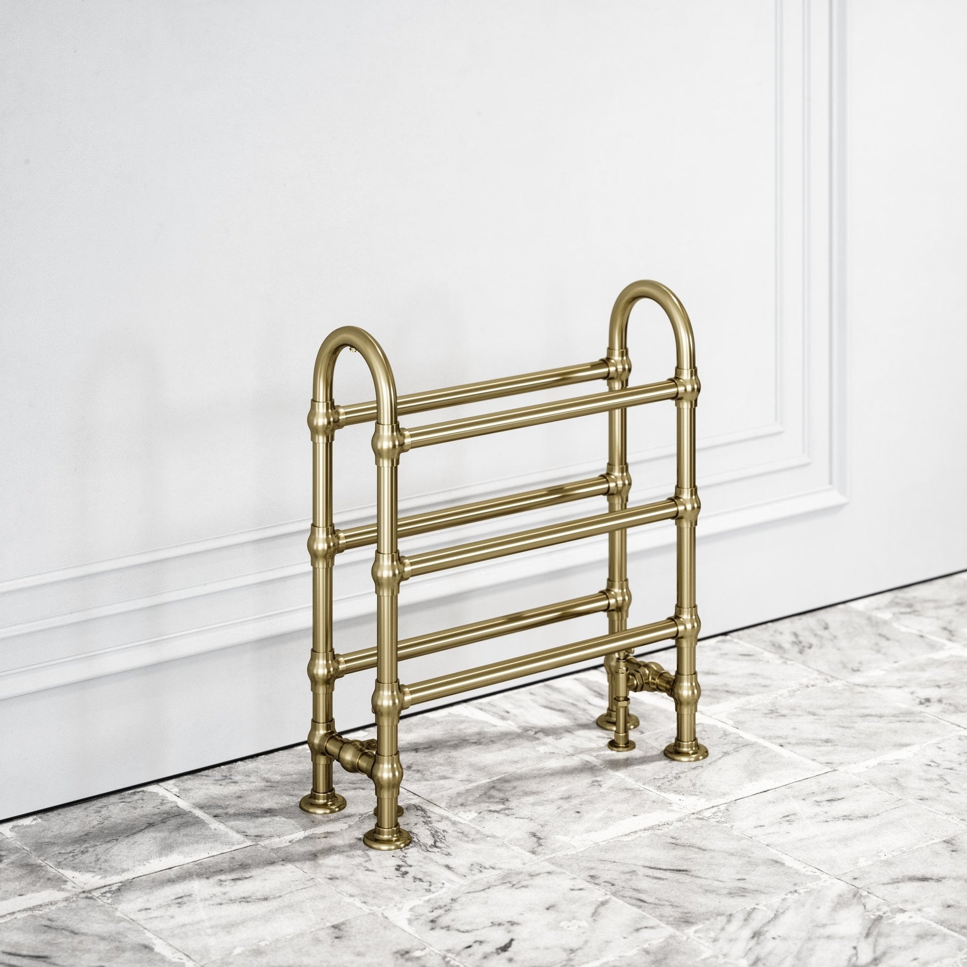 Montpelier Floor Mounted Traditional Towel Warmer Radiator Brushed Gold