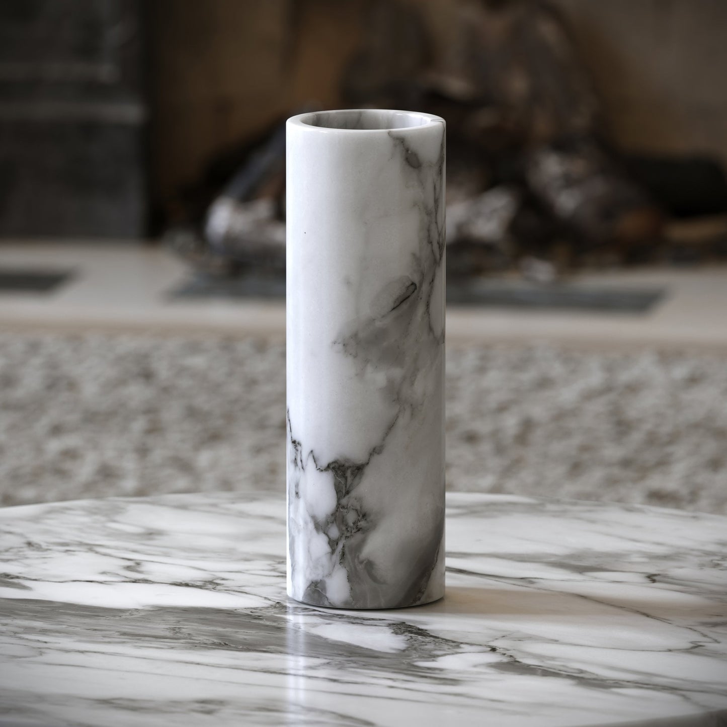 Moretti Arabescato Marble Tall Vase