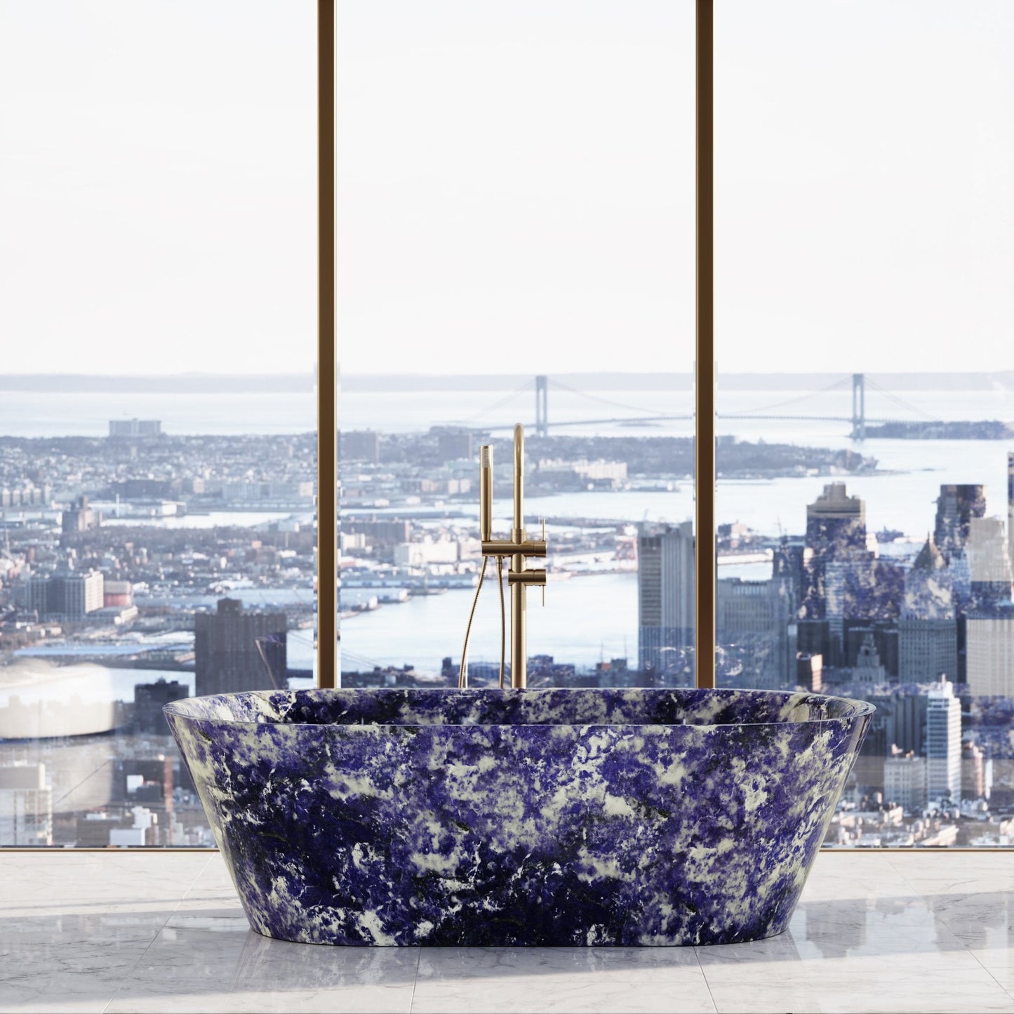 Muse Bolivian Blue Marble Sodalite Bath 1700mm